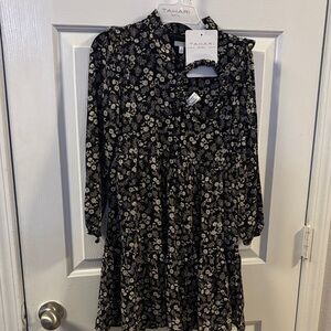 Tahari Kids Black and White Floral Dress